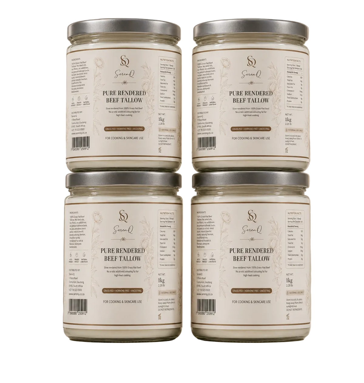 SerenQ Pure Rendered Beef Tallow – Four Pack
