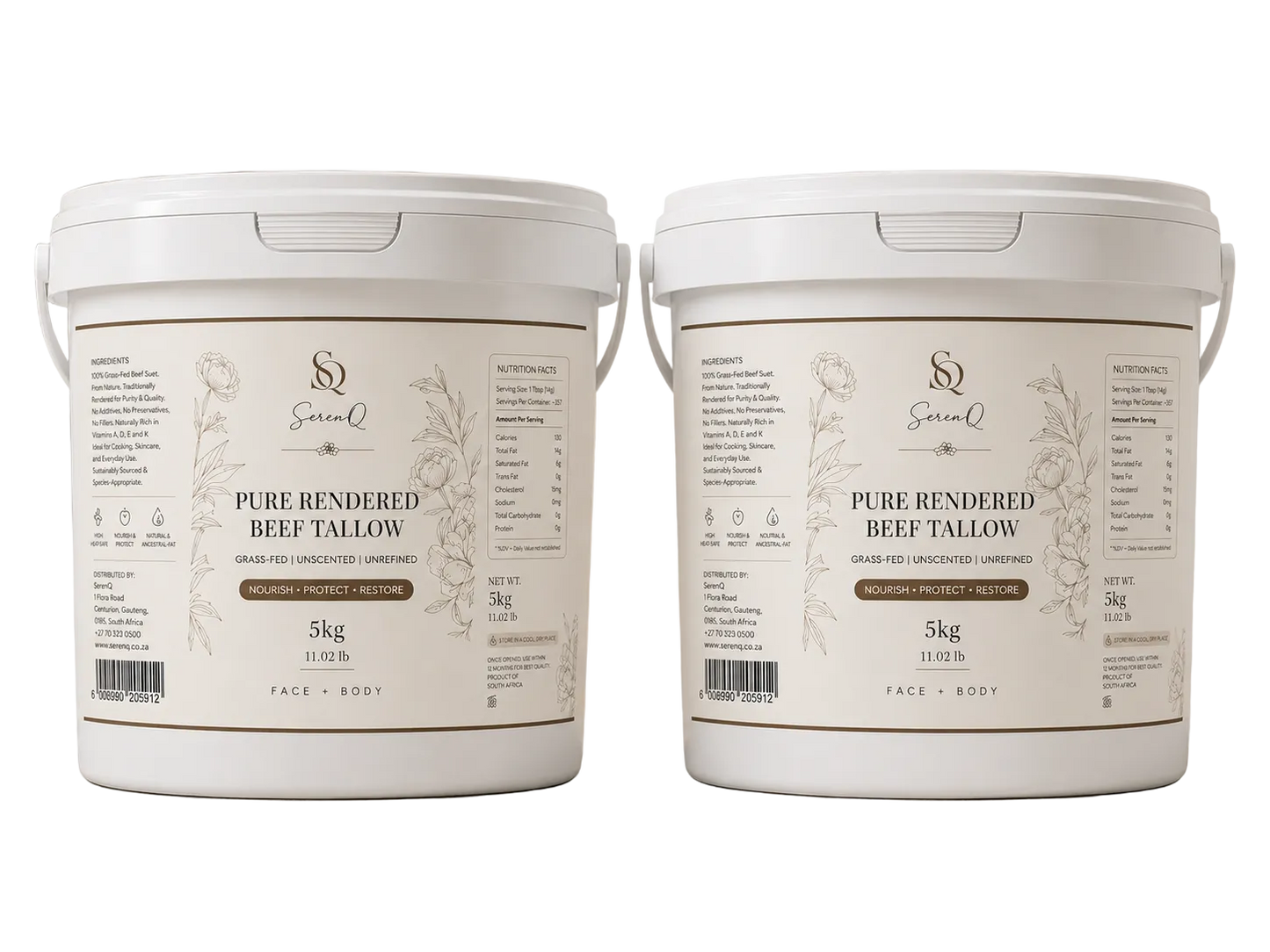 SerenQ Pure Rendered Beef Tallow – Twin Pack