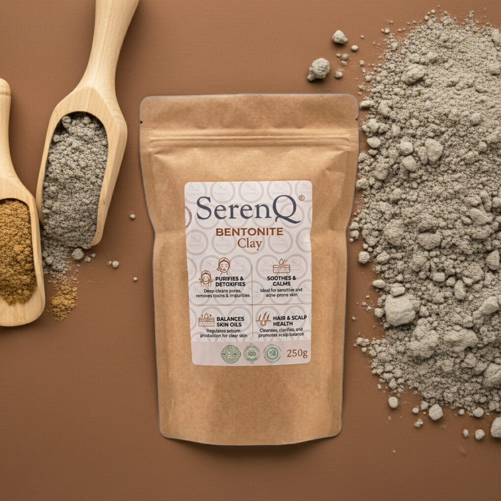 SerenQ Bentonite Clay Powder, 250g jar