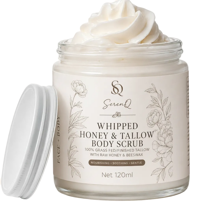 SerenQ Whipped Honey & Tallow Body Scrub – 120ml