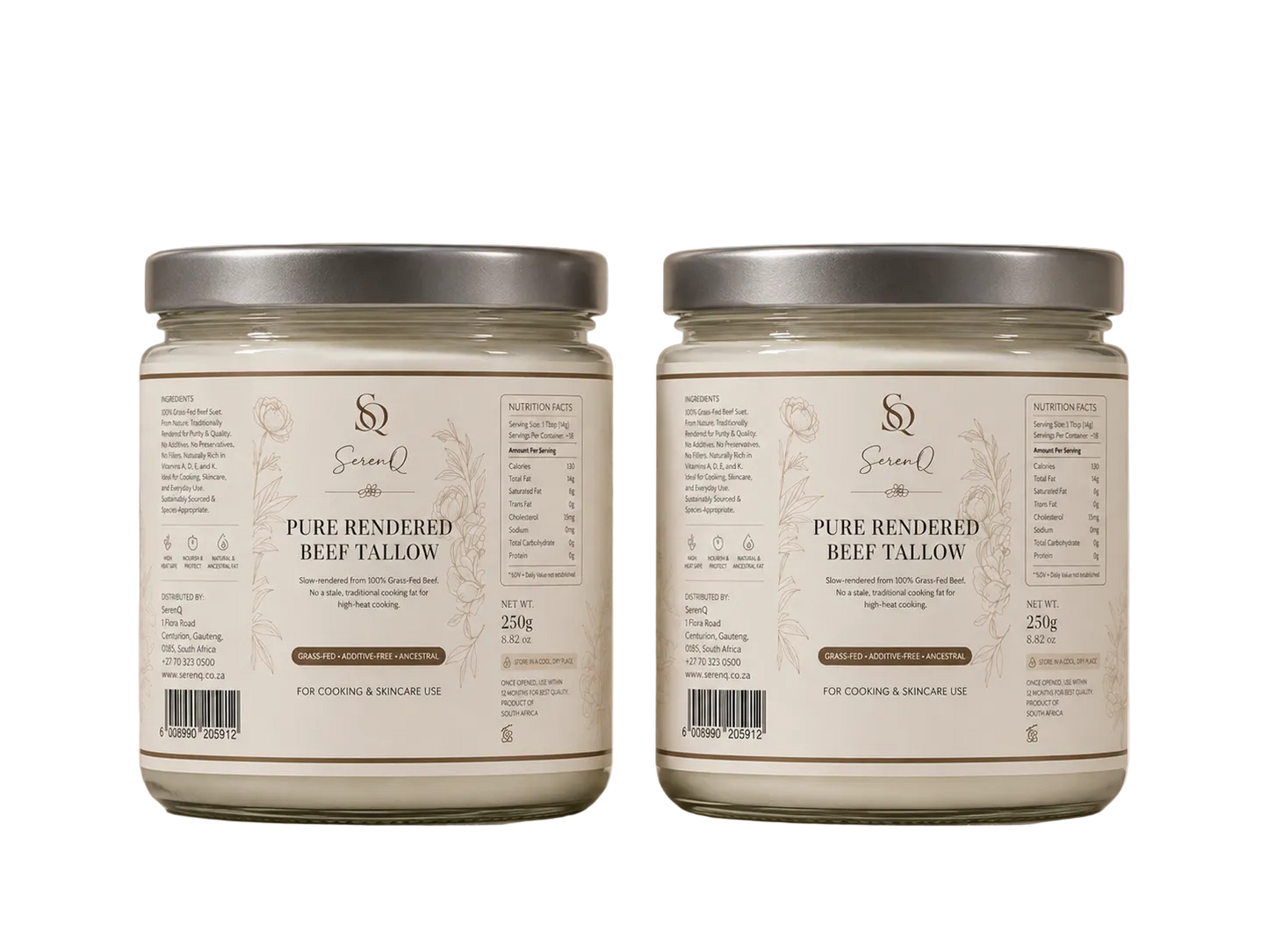 SerenQ Pure Rendered Beef Tallow – Twin Pack