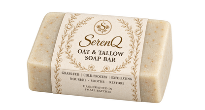 SerenQ Oat & Honey Soap Bar | Natural Handmade Soap | Set of 2