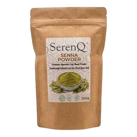 SerenQ Senna Powder | Premium Ayurvedic Digestive Leaf Powder (250g)