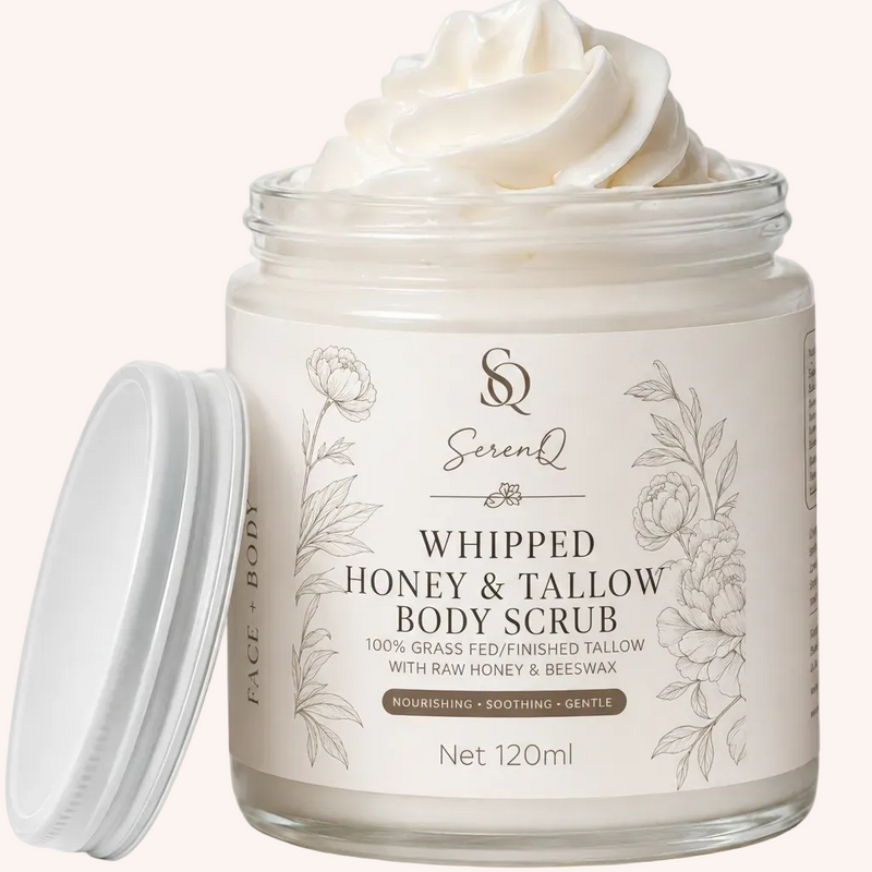 SerenQ Whipped Honey & Tallow Body Scrub 120ml