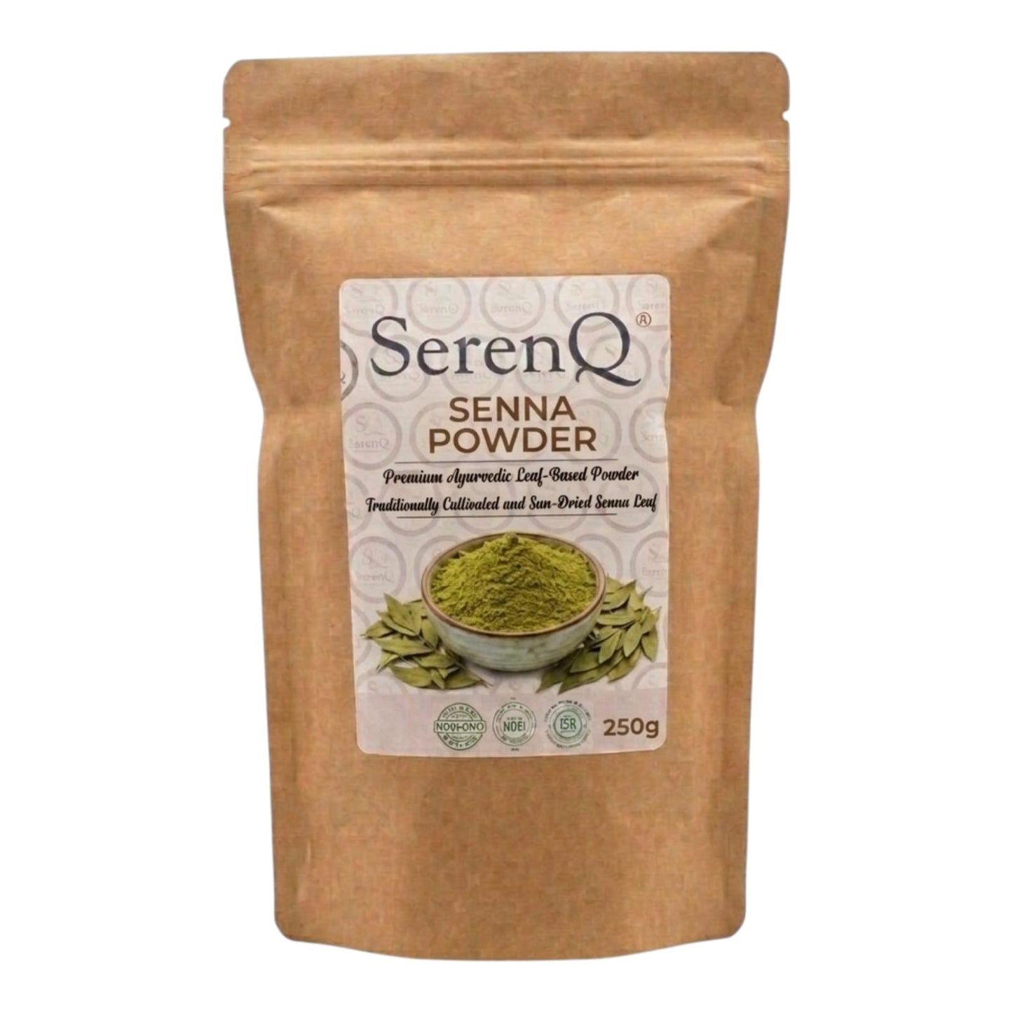 SerenQ Senna Powder | Premium Ayurvedic Digestive Leaf Powder (250g)