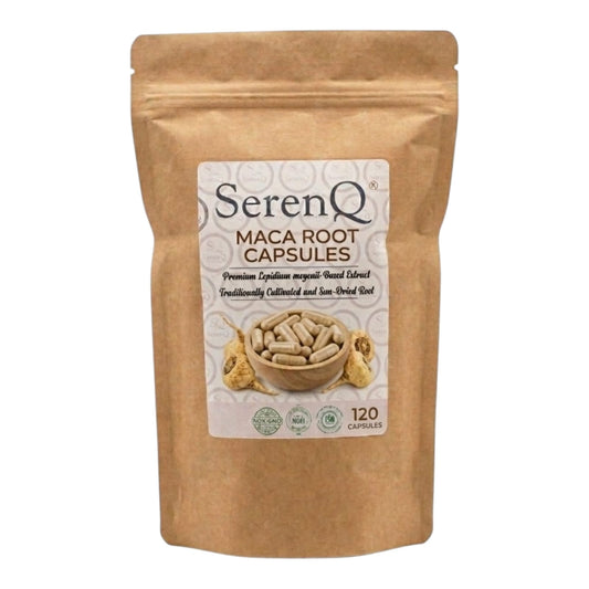 SerenQ Maca Root Capsules | Premium Adaptogen for Energy, Hormonal Balance & Vitality (120 Capsules)