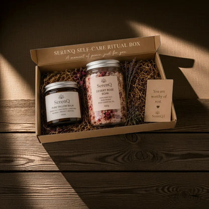 SerenQ Self-Care Ritual Box — Pure Tallow Balm & Desert Rose Soak SerenQ