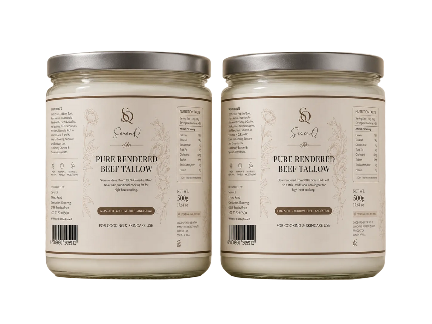 SerenQ Pure Rendered Beef Tallow – Twin Pack