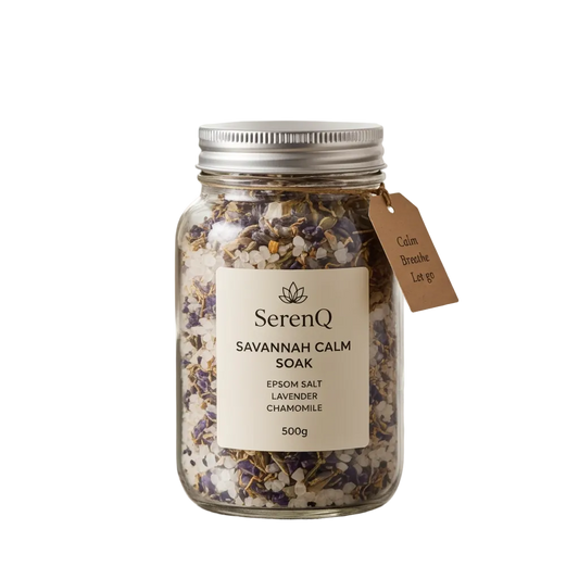 SerenQ Savannah Calm Soak 500g — Epsom Salt, Lavender & Chamomile