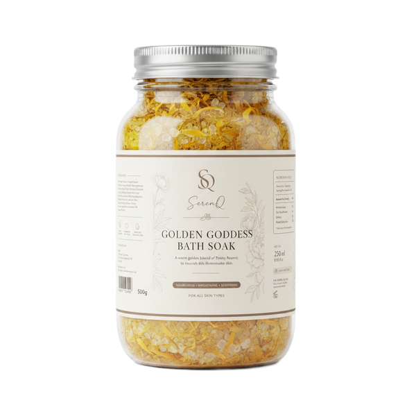 SerenQ Golden Goddess Bath Soak – Turmeric & Calendula Glow Ritual, 500g