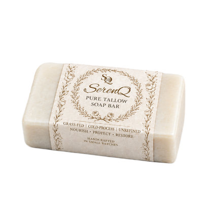 SerenQ Grass-Fed Tallow Soap Bar | Natural Cold-Process Soap | Set of 2