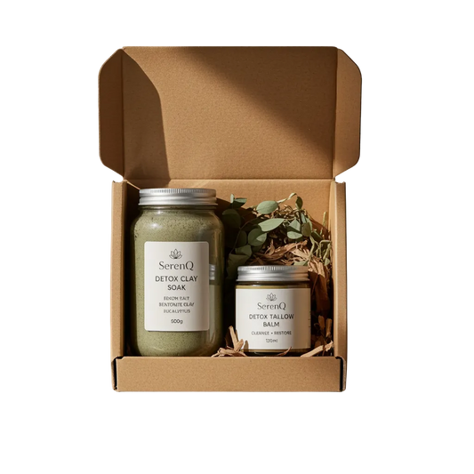 SerenQ Detox Ritual Box — Detox Clay Soak & Detox Tallow Balm