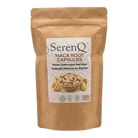 SerenQ Maca Root Capsules | Premium Adaptogen for Energy, Hormonal Balance & Vitality (120 Capsules)